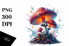 Detailed Shiny Magical Mushroom PNG Product Image 3