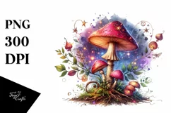 Detailed Shiny Magical Mushroom PNG Product Image 1