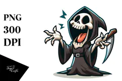 Goofy Reaper Cartoony Vector, PNG Product Image 1