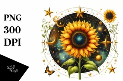 Sunflower Stars Watercolor Clipart Product Image 3