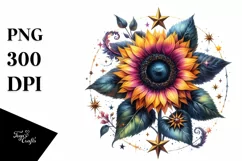 Sunflower Stars Watercolor Clipart Product Image 1