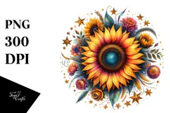 Sunflower Stars Watercolor Clipart Product Image 1