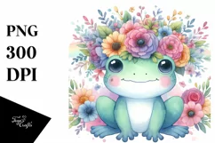 Colorful Frog with Flower Crown | Clipart Product Image 3
