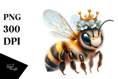 Digital Adorned Happy Cute Baby Bee PNG Product Image 1