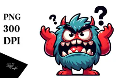 Aggressive Cartoon Monster, Transparent PNG Product Image 1