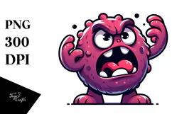 Aggressive Cartoon Monster, Transparent PNG Product Image 1