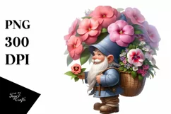 bouquet Small Gnome Digital Painting Clipart Product Image 1