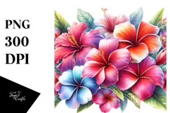 Colorful Hawaiian Flowers Glossy Petals Clipart Product Image 1