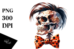Skull Hair Bow Fred Flintstone Haloween PNG Product Image 1