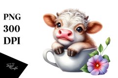 Morning Glory Highland Cow PNG Product Image 1