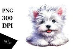 Cute Baby West Highland White Terrier PNG Product Image 1