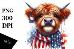 Enthusiastic Huge Smile Highland Cow Clipart Product Image 1