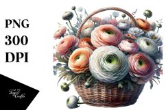 Abstract Basket Ranunculus Sublimation Clipart Product Image 3