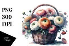 Abstract Basket Ranunculus Sublimation Clipart Product Image 3