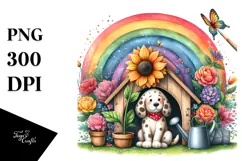 Colorful Dog House Rainbow Clipart Product Image 1