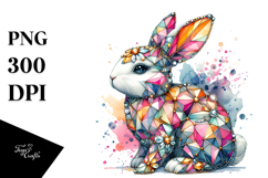 Diamond Bunny Splashy Background PNG Product Image 1