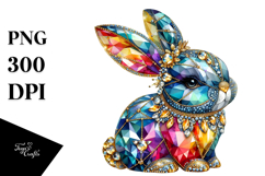 Colorful Bunny with Golden PNG Product Image 1