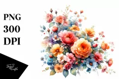 Colorful Abstract Roses, Transparent PNG Product Image 3