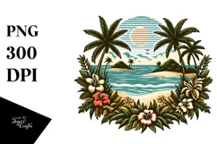 Vintage Tropical Island, 20 oz Tumbler Product Image 1