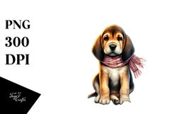 Cute Boho Baby Bloodhound, Pastel PNG Product Image 1