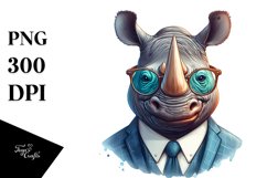 Colorful Rhino Portrait with Retro es | Clipart Product Image 3