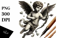 Vintage Pencil Cupid PNG Product Image 1