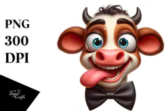 Goofy Baby Calf with Bow Tie PNG Product Image 1