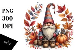 Detailed Autumn Gnome PNG Product Image 3
