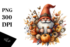 Detailed Autumn Gnome PNG Product Image 1