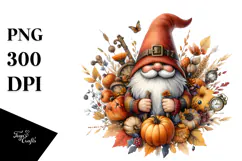 Detailed Autumn Gnome PNG Product Image 1