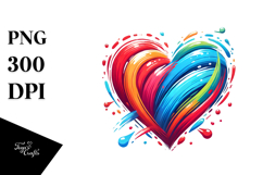 Paintbrush Style Heart, PNG Product Image 1