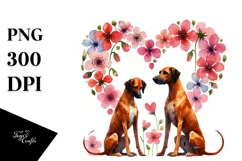 Cute Simple Flower Holding Heart PNG Product Image 1
