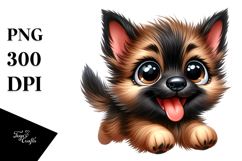 Cute Watercolor Cartoon Malinois PNG Product Image 1