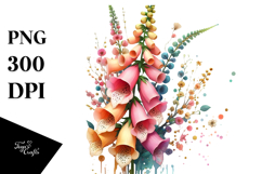 Colorful Foxglove Frame PNG Product Image 1