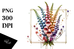 Colorful Foxglove Frame PNG Product Image 1