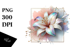 Pastel Lily with Golden Insertions, PNG Product Image 1