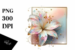 Pastel Lily with Golden Insertions, PNG Product Image 1