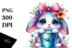 Wild Baby Rabbit with Bucket PNG Product Image 1