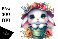 Vibrant Goofy Cute Baby Rabbit PNG Product Image 1