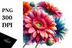 Vibrant Gerbera Flowers, Transparent PNG Product Image 3