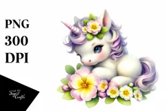 Cute Baby Unicorn Primrose | Clipart Product Image 3