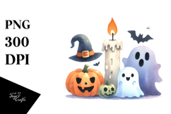 Simple Candle Halloween Clipart, PNG Product Image 1