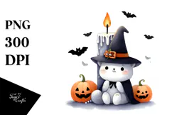 Funny Halloween Clipart Candle PNG Product Image 1