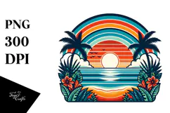 Retro Tropical Rainbow Sunset, 20 oz Tumbler Product Image 1