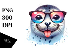 Funny Seal with Sunglasses | Sublimation Clipart Product Image 1
