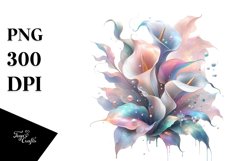 Abstract Shiny Calla Lily Watercolor | Sublimation Clipart Product Image 3