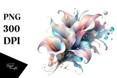 Abstract Shiny Calla Lily Watercolor | Sublimation Clipart Product Image 3