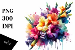 Vibrant Bouquet with Gladiolus Splash | Clipart Product Image 1