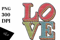 Retro Love Christmas Illustration Png Product Image 1