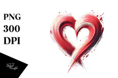 Simple Paintbrush-style Heart PNG Product Image 1